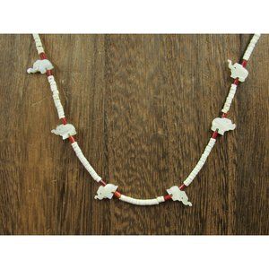 18 Inch Sterling Silver Native Elephant Shell Necklace